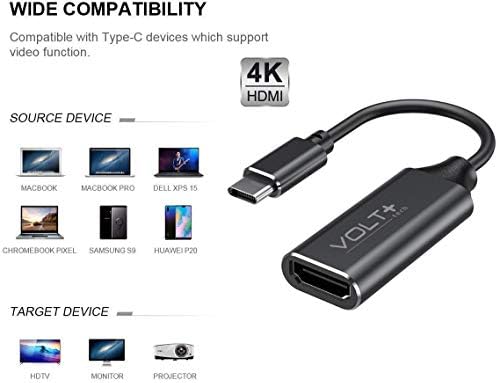 Работи на Volt Plus Tech HDMI 4K USB-C комплет компатибилен со Oppo Reno7 SE 5G професионален адаптер со дигитален целосен