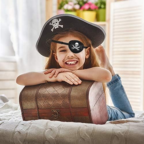Homoyoyo Pirate Costume Women Prirate Skull Eye Patch Еден череп за очи Капетан за очи за деца за деца Ноќта на вештерките Божиќна