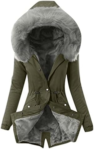 Нокмопо руно јакна женски дами палто женски зимски топло густо јакна со аспираторски мантил женски зимски палта