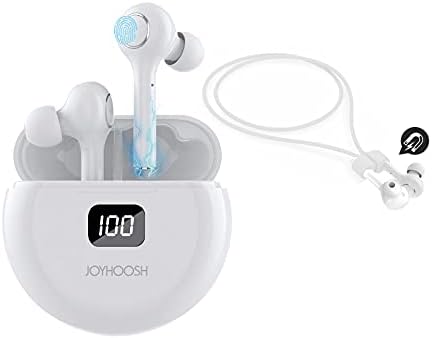 ЏОЈХОШ Безжични Слушалки, Bluetooth Слушалки Со Анти Изгубени Ремен Бучава Откажување, Bluetooth Слушалки Во Уво за iPhone Супер Бас, Безжични
