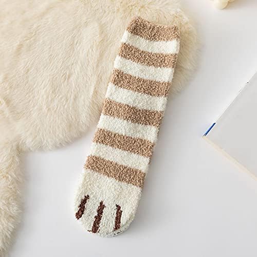 Женски меки нејасни чорапи кои не се лизгаат кучиња плишани нејасни чорапи во затворен простор меки меки графики дома спиење зимски чорапи