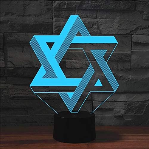 Декоративни светла Zhenku Pentagram форма 3D шарена LED визија за светло ламба, USB и верзија на батеријата