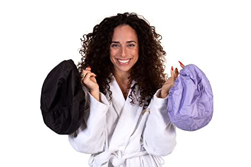 2 Премиум капачиња за туширање за жени - 500+ тушеви, водоотпорни, двострани, за долга коса и одлично за кадрици
