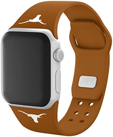 Афинитет бендови Тексас Лонгхорнс Силикон Спорт Бенд компатибилен со Apple Watch