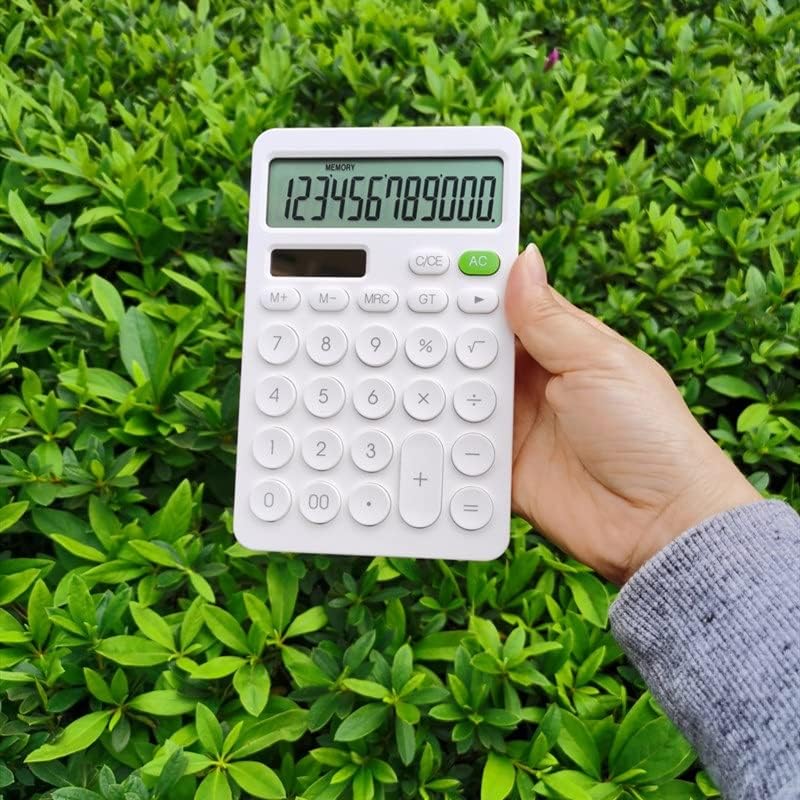 XWWDP 12 -цифра калкулатор за биро Големи големи копчиња Алатка за сметководство за финансиски деловни активности Бела батерија и