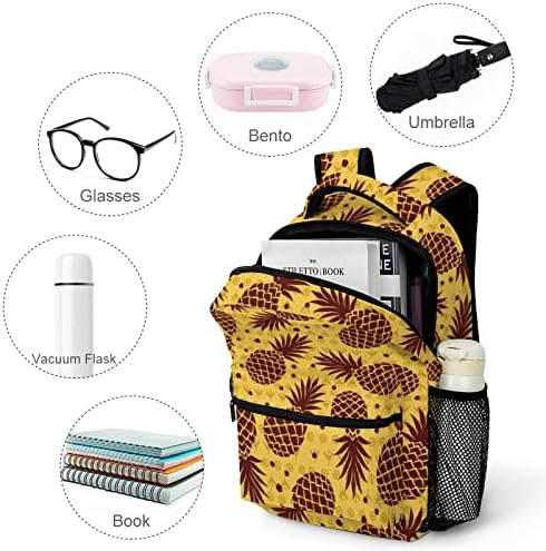 Ранци за патувања со кафеава ананас мода рамо торба со мала тежина мулти-џеб дневен пакет за училишна студија работа шопинг