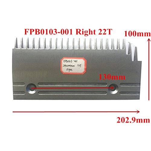 10 парчиња/пакет FPB0103-001 Ескалатор Алуминиум чешел L202.9, W100, инсталирајте ја големината 130 22T десно