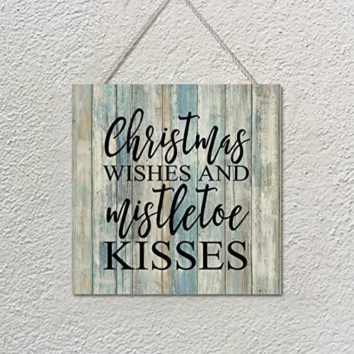 Loveубов цитат печатено дрво Плакета знак wallид што виси Божиќни желби и мачки бакнежи рустикална дрвена wallидна уметност