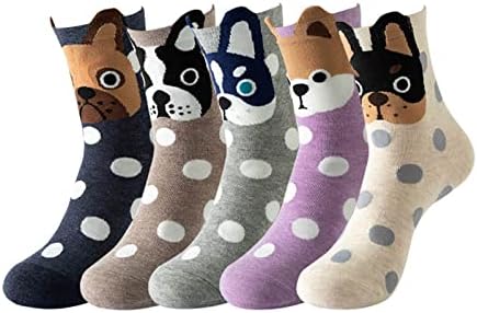 Copенски чорапи со теми од животни Пет пара поставуваат пол -точка симпатични чорапи дневни чорапи долги чорапи