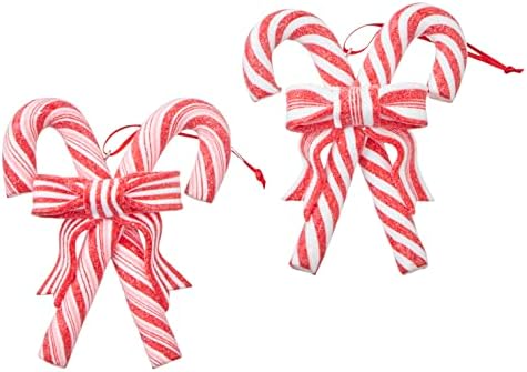 Пеперминт бонбони трска Божиќна фигура украс 4.5 Сет од 2 виси украси за украси за новогодишни украси