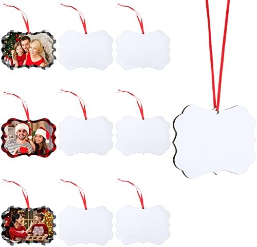 10 парчиња сублимација Дрвени празни приврзоци Двоен едностран МДФ слика украс Ноќта на вештерките Божиќ персонализиран семеен украс,