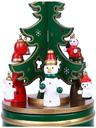 N/A Божиќни украси, дрвена елка, музичка кутија, декорација на десктоп, дајте момче и девојка