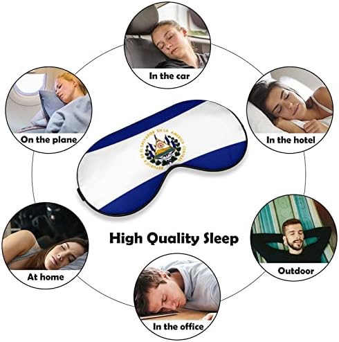 Ел Салвадор знаме Печатена маска за спиење Окото мек капаче за очи со прилагодлива лента за ноќни очила за очила за мажи за мажи жени