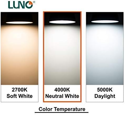 LUNO A19 НЕ-Затемнета LED Сијалица, 6.0 W, 450 Лумени, 4000K, Средна База, UL Сертифициран