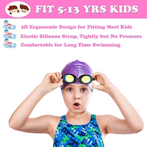 Евпјдк Детски Очила За Пливање - 2 Пакети Очила За Пливање Против Магла Без Протекување За Деца на возраст од 3-15 Години