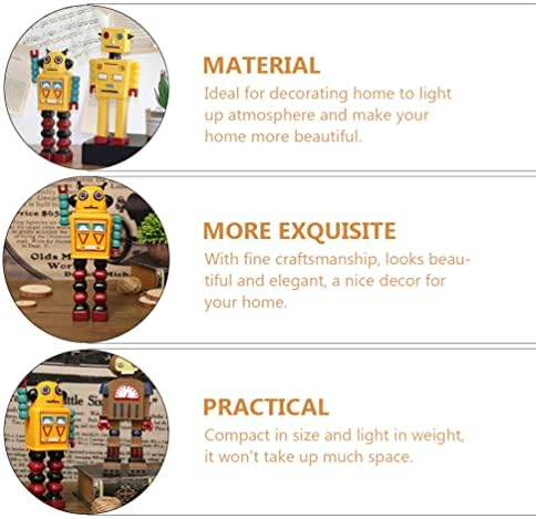 Ojојофуни момче играчки Дома декор гроздобер декор ретро робот, украсен робот, украс за десктоп занает, декорација во форма на роботи,