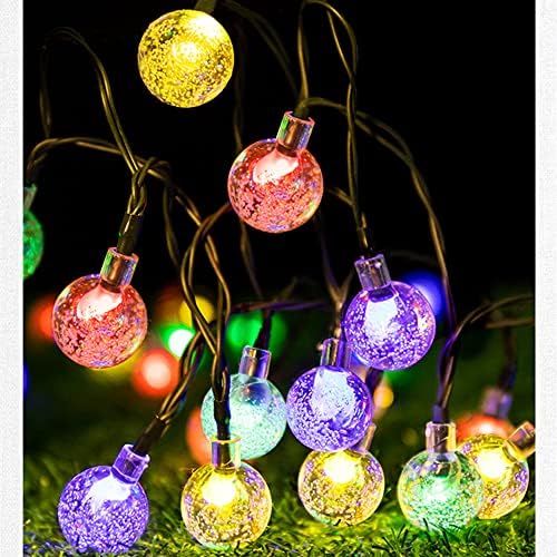 I -Chony Outdoor String Lights Light Indoor Crystal Globe - 33ft со 80 LED повеќебојни жици светла за новогодишни роденденски свадбени