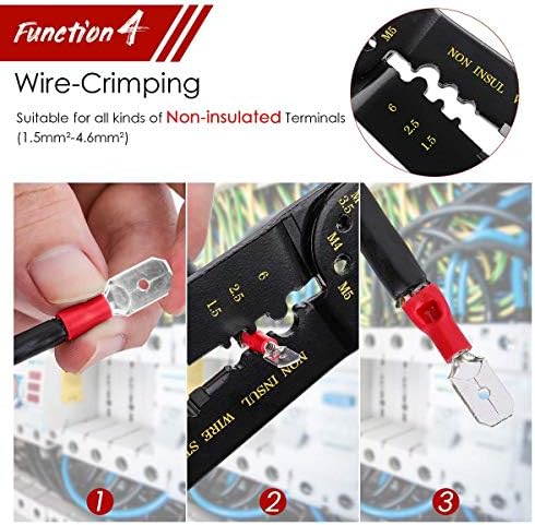 Jf-xuan Домаќинството мултифункционална кабелска жица лента лента кабел секач Крим Plier Multifunctional Allation Chit Kit Hand