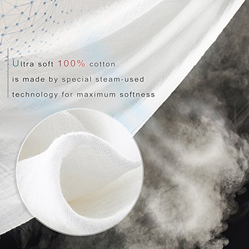 Бело муслин, бебе Swaddle Clainte - органски памук совршен за размачкување и невнимание - меко покритие и обвивка за завиткување и креветчето