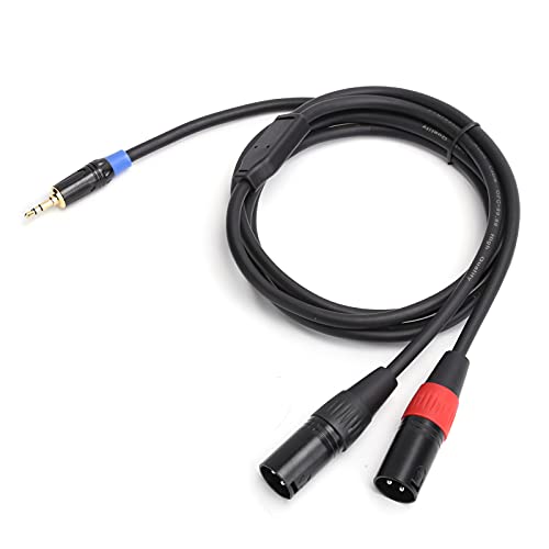 Heyyzoki 3,5 mm машки до 2 XLR машки кабел, стерео машки до XLR машки интерконекција аудио кабел, снабдување со кабел за аудио