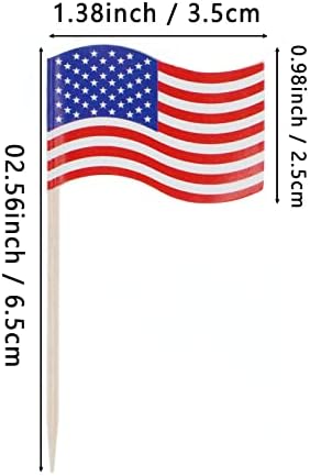 ШПИОНИРАЊЕ 144 парчиња Знамиња За Чепкалки ЗА Заби Во САД, Американска Декорација, Украси За Забави Со ТЕМАТИКА ВО САД, Мини Американски