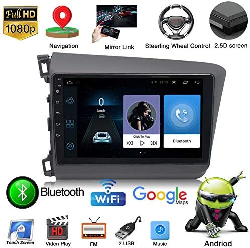 Андроид 9.1 Автомобил Стерео Навигација Уреди За Хонда Граѓански 2012-2015 9 Инчен Екран На Допир Автомобил Медиа Плеер Поддршка WiFi 4.0 Bluetooth