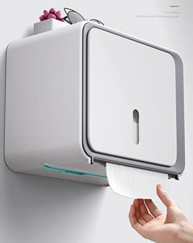 Држач За Тоалетна Хартија, Абс Пластика, Монтиран На Ѕид Без Капак На Кутијата За Складирање На Ткиво На Лицето За Дупчење, Водоотпорен Диспензер