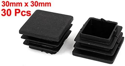 uxcell пластична квадратна цевка вметнува крајни капаци за празнење 30мм х 30мм 30 парчиња црна