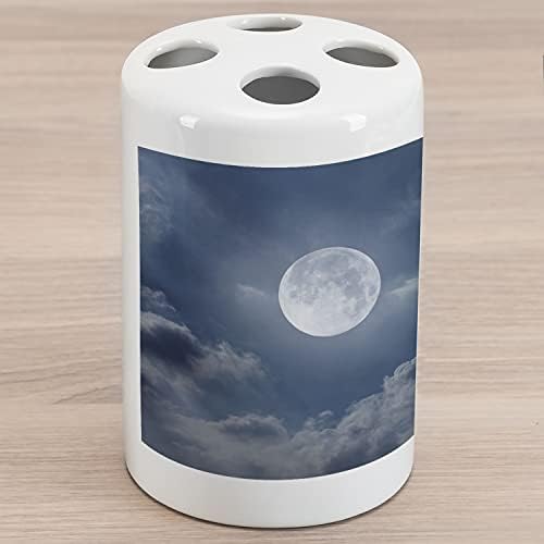 Амбесон Месечината Керамички Држач За Четки За Заби, Ноќно Небо Со Полна Месечина И Облаци Фотографија На Природата Печатење На Слики Инспирирани