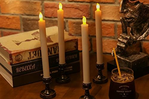 Безобразни свеќи за батерии со предводена батерија, топла килибарна светлина, светло, активирани со бели столбови, светла за црква