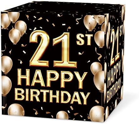 Кутија за картички за роденденски картички KeyDAAT ， црна и златна кутија за картички за украси за роденденска забава ， партиски