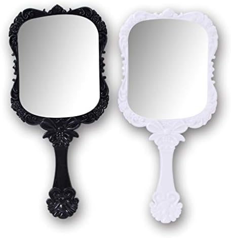 Vorcool рачно огледало за бричење огледало 2 парчиња гроздобер рачно огледало принцеза суета огледало Компактен шминка огледало преносно обратно