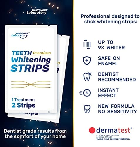 Професионални ленти за белење на заби - 14 сесии - безбедни за емајл - 28 ленти за водород пероксид - Отстранува длабоки дамки