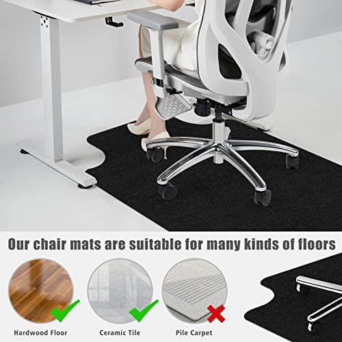 Канцелариски стол МАТ за тврдо дрво/плочки подот, 48 x36 биро за столче, компјутерски игри за тркалачки стол, под биро за килим, повеќенаменски