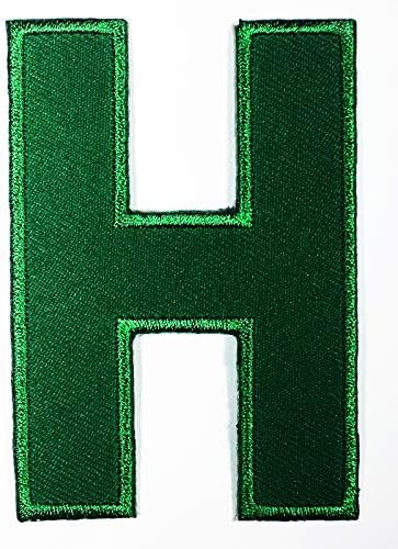 O буква зелена англиска цртана цртана патека азбука буква ABC 2x3 во мегадејски симбол DIY железо на лепенка железо-на дизајнерска лепенка