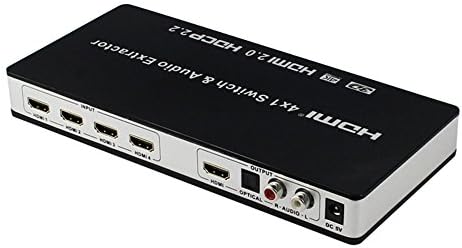 HMDI2. 0 Верзија 2.0 HDMI Прекинувач Кутија HDMI 4X1 Hdmi Аудио Сепаратор 1 Излез HDCP2. 2 Верзија Видео Дистрибутер Аудио Екстрактор Видео