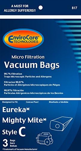 Замена на EnvIrocare замена на микро филтрација вакуумски кеси за прашина дизајнирани да одговараат на Eureka Type C Mighty Mite