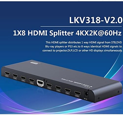 Сплитер на Aemo HDMI 1 во 8 надвор од Suports 4Kx2K и 3D HDMI 2.0 1x8 8 пристаништа HDMI Powered Splitter