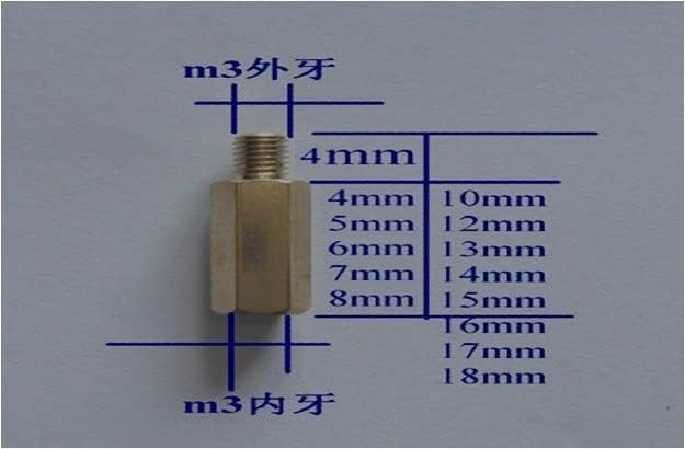 500 парчиња/лот M3*6+4 машко -женски месинг хексадецимален растојание за исклучување на PCB -
