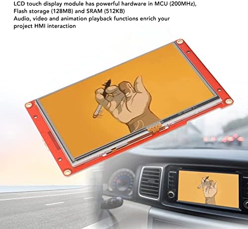 Вингво HMI дисплеј, 8 GPIO 800X480 Резолуција 1024 бајти HMI LCD дисплеј 5.0in за автомобил