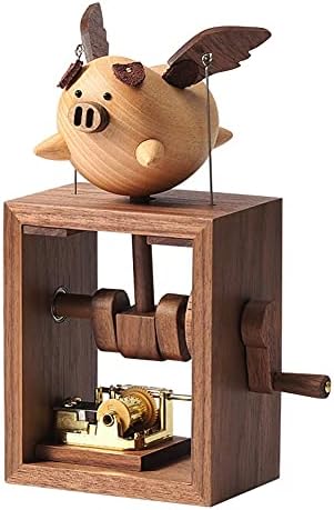 WODMB домашна декорација Музика октава кутија летање свиња креативно дрво подарок годишнина Денот на вineубените Единствени подароци