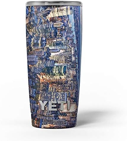 Дизајн Скинц Ноќна воздушна NYујорк - Комплет за винил за завиткување на кожата, компатибилен со чашите за ладилни ладилни текови на Јети Рамблер