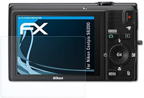 Филм за заштита на екранот Atfolix компатибилен со Nikon Coolpix S6200 заштитник на екранот, ултра-чист FX заштитен филм