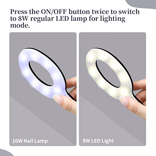 Saviland u v v v v v v for nails-16W 2-in-1 USB U V LED ламба за нокти со обезбедување на лекување на клип и осветлување ротирачки фен за