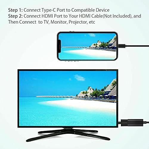 Адаптер за кабел за кабелски кабел за Fastsun Type C MHL USB C до HDMI HDTV AV за Samsung S10/S10Plus/Note8/Note 9 Android Телефон Mac