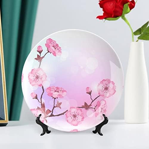 Плима цветни декоративни плочи со штанд сопствена коска Кина домашна чинија за домашна дневна соба кујна