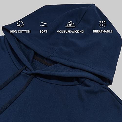 H Hyfol графички дуксери за мажи Nasa Pocket Trendy Pullover памук со долги ракави џемпери