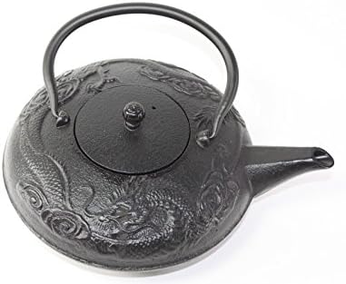 Ironелезен чајник ~ Антички 24 fl Oz Црн кинески змеј леано железо чајник Тетсубин со подарок за инфузер/подарок за роденден/кујна/чајник/идеја за подарок што го плаќаме