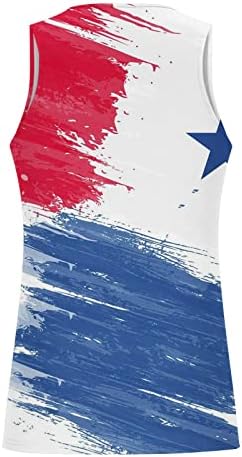 PIMOXV 2023 Ден на Ден на САД за независност на мажите без ракави без ракави на 4-ти јули маица 3Д американско знаме печатење плус
