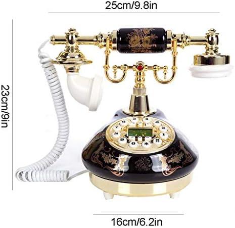 Qdid Антички Телефон Кабел Стариот Мода Ретро Телефон, Жичен Домашна Канцеларија Телефон Декор Систем, Керамички Класичен Стил